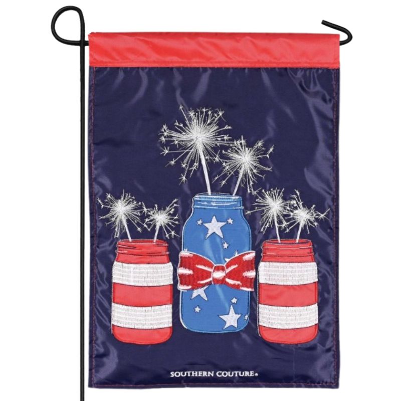 Mason Jar Sparklers Garden Flag
